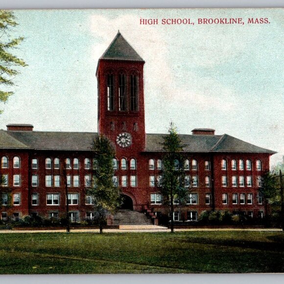 Vintage Postcard Of High School Brookline Mass Germany Print Early 1900s #1453 - Picture 1 of 2